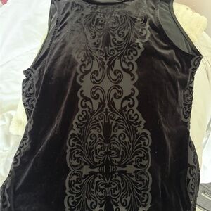 Elegant Black Velvet Sleeveless Top